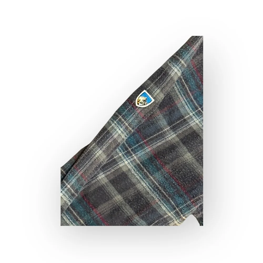 KÜHL Mens Grey/Blue Plaid Casual Button Down Pocket Shirt Sz XXLarge​ - Picture 7 of 8